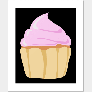 Pink cream cupcake Posters and Art
